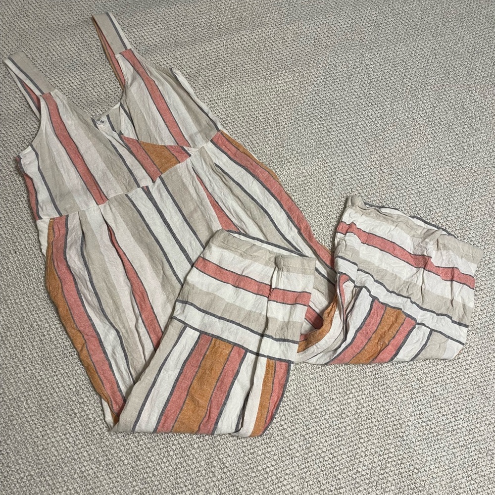 BP. Linen Blend Top in Cream and Gray